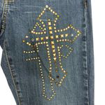 Wrangler Mae Low Rise Bootcut Razzle Dazzle Jeans Rhinestone Stud Cross Size 3/4 Photo 3