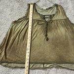 We The Free Gauze Henley Tank Top Khaki Tan Button Up Sleeveless Photo 3