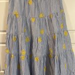 J.Crew  Women’s Embroidered Pineapple Pinstripe Layered Maxi Skirt Size Small Photo 2