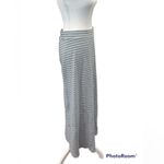 Sonoma Life + Style Gray & White Striped Maxi Skirt Size L Photo 1