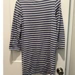 Boden Dress Blue White Striped Crew Neck Cotton Pullover 3/4 Sleeve Sz 2 Photo 3