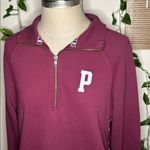 PINK - Victoria's Secret VS PINK Maroon Loose Fitting Quarter Zip Photo 1