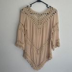 Rue 21  Cream Tan Crochet Knit Cover Up Top Size Small Photo 3