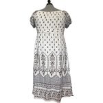 Lapogee Cottage Core Maxi Dress 2X Cream Microfloral Smocked Romantic Boho Folk Black Photo 4