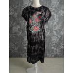 Disney  Coco Gray Guitar Floral Tie Dye Midi Short Sleeve Dress Size Medium Photo 4