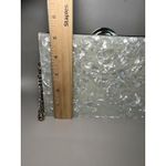 ZARA Clutch Bag Womens Silver White Acrylic Shell Purse Chain Shoulder Evening Photo 9