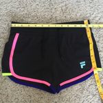 FILA  Sports Black Blue Pink Yellow Neon Trim Drawstring Compression Shorts 3” Photo 9