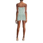 NWT Rotate Birger Christensen Aria Ruched Polkadot Velvet Mini Dress in BlueSurf Green Size 6 Photo 1