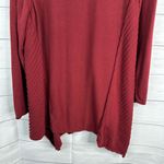 Soft Surroundings Womens 1X Scoop Neck Handkerchief Hem Tunic Sweater Maroon Photo 5