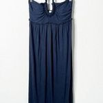 Seafolly  Navy Blue Halter Tie Neck Dress Beach Cover Up Ruffles Women’s Size S Photo 0