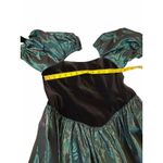 Laura Ashley Vintage Green Velvet and Taffeta Dress - Size 14 Photo 5