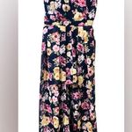 Derek Heart Navy Pink and Yellow Sleeveless Split Maxi Romper Dress Photo 0