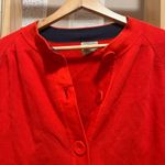 Buttons Red/Orange Cotton Cardigan with Big and Small Pockets Photo 3