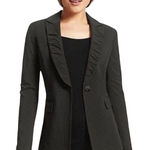 CAbi 601 Pinstripe Ruched Blazer Women's 6 Black Career Casual Contemporary NWT Photo 0