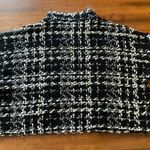 Coco + Carmen  Poncho One Size  Black and White Textured Knit Shortsleeved pocket Photo 7
