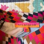 Vilagallo Una Zig Zag Squares Dress Pink/Multi Colored New EU Size 40 (8 Medium) Photo 6