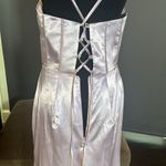 Women’s Full Length Prom Party Dress Criss Cross Straps Leg Slit Size 10 NWOT Purple Photo 7