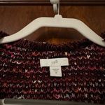 J.Jill cranberry fringe tweed blazer jacket size M Photo 4