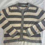 autumn cashmere  sweater gray and cream stripe  with sequins Photo 3