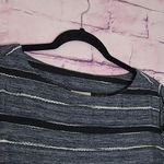 PURE JILL LAGENLOOK KNIT STRIPED WIDE NECK LIGHTWEIGHT BLOUSE MEDIUM Blue Photo 2