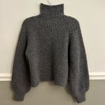 ANINE BING Grey Ainsley Mock Neck Wool Blend Ballon Sleeve Sweater Extra Small Photo 6