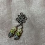 ⭐️ Beige & Cream Oriental Style Drawstring Bag Pouch Tan Photo 1