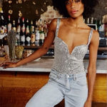 Free People  Intimately Sparks Fly Corset Bodysuit Photo 0