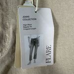 MNG Sienna High Waist Regular Fit Cropped Flare Khaki Jeans Size 4 NEW with Tags Brown Photo 4