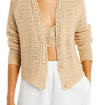 Vince Women's Crochet Cardigan Sweater - Beige Photo 0