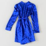 Saloni Womens Silk ‎ Bibi V Neck Tie Waist Dress Cobalt Blue Size 6 $625 Photo 4