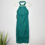Lulus NEW NWT Halter Neck Backless Bodycon Midi Crochet Lace Dress Size Small Photo 8