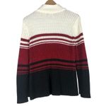 Bobbie Brooks Turtleneck Sweater Womens L Multicolor Ribbed Stripe Preppy Retro Red Size L Photo 2
