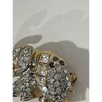 Elephant Brooch Rhinestone Pave Gold Tone Animal Statement Jewelry Silver Photo 1