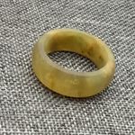 Antique China Jade Ring Unisex Size 9 Tan Photo 2