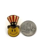 Walmart  Employee Pin Smiley Uncle Sam Hat Red White Blue Hat Flag Stars Photo 4