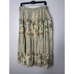Vintage Phool Maxi Skirt Womens XL Tiered Sequins Festival Floral Boho Western Green Photo 6
