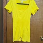 OQQ shorts romper body suit yellow NWT Size L Photo 0