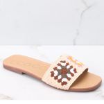 Ccocci  Crochet Walking Above Brown Multi Slide Sandals Brown Blush Multi  8 Photo 1