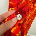 Scarlett Vintage  Orange Floral Button Front Midi Dress Women’s 14 1990s Summer Photo 1