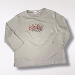 Classic Elements  Sage Green Embroidered Floral 3/4 Sleeve Top Large Photo 9