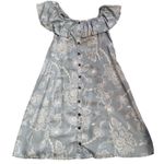 Mudd Blue Floral Off-the-Shoulder Flowy Mini Summer Dress Photo 2