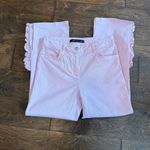ZARA NWOT Soft Pink Ruffle Split Hemmed Cropped Stretch Trousers Photo 2