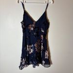 Lulus  At The Afterparty Navy Blue Burnout Velvet Floral Mini Dress Size Small Photo 7