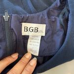 Elegant Navy Midi Dress with Chain Detail Blue Size 8 Photo 1