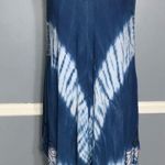 Emily Tracy Distressed Blue Tie Dye Sleeveless Embroidered Dress Swim Cover OS Size undefined Photo 4