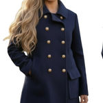 Ralph Lauren Lauren Lambswool Military Sweater Coat Navy Double Breasted L F265 Photo 0