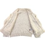 Anthropologie Cable Knit Shawl Collar Cardigan Sweater Marled Cream Medium F276 Photo 3
