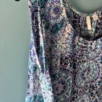 C Est 1947 Women's Blue White Cold Shoulder Kimono Tassel XL Dress Cover Up Photo 6