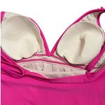 Isabel Maternity One Piece Swimsuit LARGE Pink Ruffle Plunge Padded Ruched Beach Photo 7