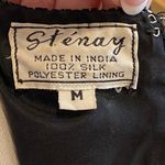 Vintage 80s Sequin Top Beaded Floral Formal Black Gold M Size M Photo 6